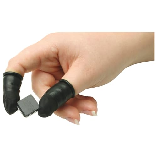 WETEC Fingerlinge, leitfähig, ESD, Größe L (Fingerschutz Produktschutz) typischer Personenableitwiderstand: R=g <10^8 Ohm/Farbe: schwarz (Pack à 1.440 Stück) von Wetec