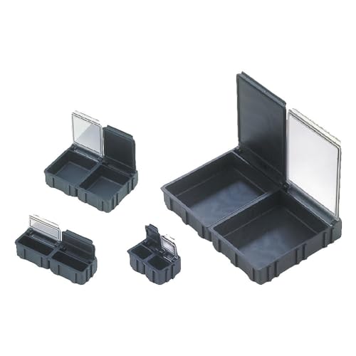 WETEC SMD-Klappbox, ESD, 16 x 12 x 15 mm, klein, schwarz N1-6-6-10-10 (Mäuseklo Bauteilbox) typischer Oberflächenwiderstand: RS=10^4-10^5 Ohm/Farbe: schwarz von Wetec