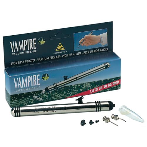 WETEC Vakuum-SMD-Pinzette 'Vampire' VAM-C (VAM-C Pinzette Elektronikpinzette Electronicpinzette Kornzange Präzisionspinzette Vakuumpinzette) Abmessung L x B x H: 152 x 16 x 24 mm, antistatisch von Wetec