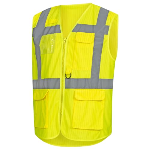 WETEC Warnschutz-Weste, neongelb, 2XL (Sicherheitsweste Reflexweste Hochsichtbarkeitsweste Signalweste Leuchtweste Warnweste Sicherheitsreflexweste Warnschutzkleidung Arbeits-Schutzweste) von Wetec
