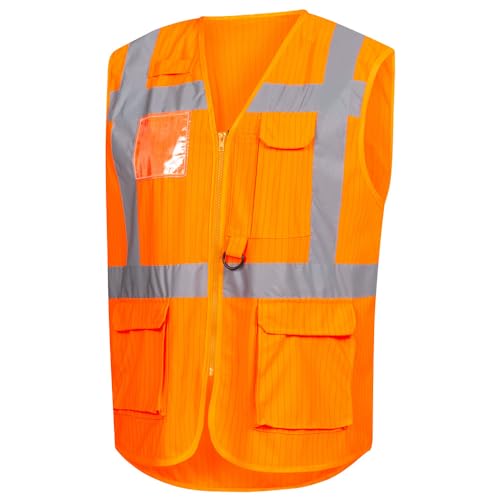 WETEC Warnschutz-Weste, neonorange, M (Sicherheitsweste Reflexweste Hochsichtbarkeitsweste Signalweste Leuchtweste Sicherheitsreflexweste Arbeits-Schutzweste Warnschutzkleidung Warnweste) von Wetec