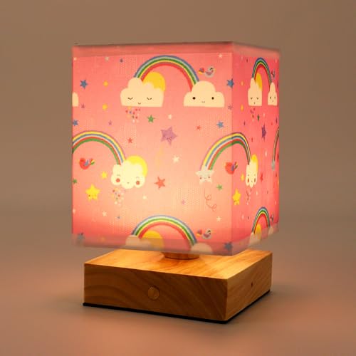 Wetry Tischlampe Kinder Dimmbares LED Nachtlicht Mädchenzimmer mit Lampenschirm Aufladbares Nachttischlampe Mutterschaft Stilllicht Baby Geschenke zur Geburt von Wetry