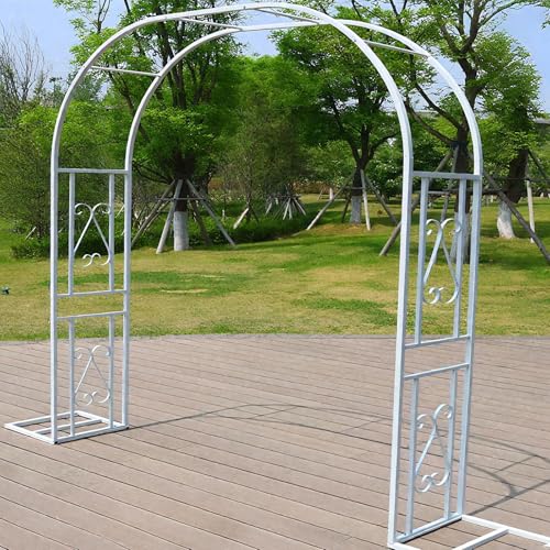 Wetsfgdg Gartenbogen aus Metall,Rosenbogen, Dekorativ Oder Vielseitig Kombinierbar Für Eine Blumengalerie.-L180xW40xH230cm-Weiß-A Wetsfgdg Gartenbogen aus Metall,Rosenbogen, Dekorativ Oder Vielseitig Kombinierbar Für Eine Blumengalerie.-L180xW40xH230cm-Weiß-A von Wetsfgdg