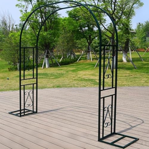 Wetsfgdg Gartenbogen aus Metall,Rosenbogen Metall,Nützlich Bei Hochzeiten Und Vor Ihrer Haustür，Hochzeitsbogen，Gartentorbogen-L340xW40xH230cm-Dunkelgrün-A von Wetsfgdg
