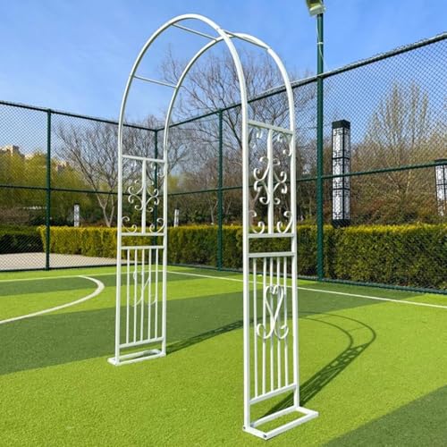 Wetsfgdg Rosenbogen,Gartenbogen aus Metall,Nützlich Bei Hochzeiten Und Vor Ihrer Haustür，Hochzeitsbogen，Gartentorbogen-L140xW40xH230cm-Weiß-B von Wetsfgdg