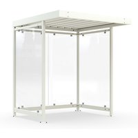 wsm® Raucherunterstand, Bausatz, für 3-4 Personen, 4 Elemente, RAL 9002 grauweiß ohne Glasdekor von wsm®