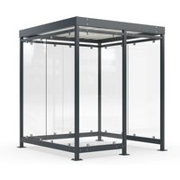 wsm® Raucherunterstand, Bausatz, für 4-9 Personen, 7 Elemente, RAL 7016 anthrazitgrau ohne Glasdekor von wsm®
