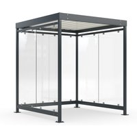 wsm® Raucherunterstand, Bausatz, für 4-9 Personen, 6 Elemente, RAL 7016 anthrazitgrau ohne Glasdekor von wsm®