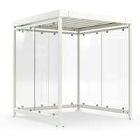 wsm® Raucherunterstand, Bausatz, für 4-9 Personen, 6 Elemente, RAL 9002 grauweiß ohne Glasdekor von wsm®
