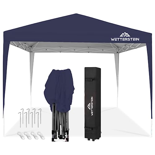 Wetterstein® Pavillon 3x3m inkl. Tasche Zelt faltbar Gartenzelt Faltpavillon Partyzelt Popup mit Klicksystem Blau von Wetterstein