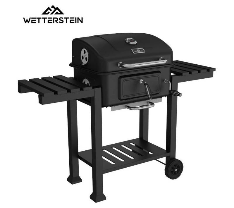 Wetterstein Holzkohlegrill Wetterstein® solider XXL-BBQ GRILLWAGEN Holzkohle Grill Doppelablage von Wetterstein