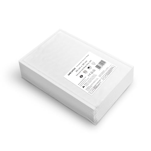 Wevac Lite Vakuumierbeutel 20x30 200 Beutel Vakuumbeutel für Lebensmittel, Sous Vide Beutel Geeignet für Alle Folienschweißgerät, BPA-frei, Großartig für Vakuum-Aufbewahrung, und Sous-Vide-Kochen von Wevac