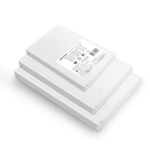 Wevac Lite 150 Beutel(50)15x25cm und (50)20x30cm und (50)28x40cm Vakuumbeutel für Lebensmittel, Sous Vide Beutel Geeignet für Alle Folienschweißgerät, BPA-frei, Großartig für Vakuum-Aufbewahrung von Wevac