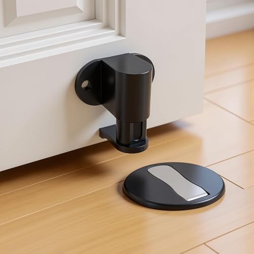 Wewemux 1 Packung Magnetischer Türstopper - Aufgerüstet mit nagelfreiem Kleber, verstellbarer Magnet-Türstopper für die Unterseite der Tür, Bodenmontage, magnetischer Türhalterschnäpper ohne Bohren von Wewemux