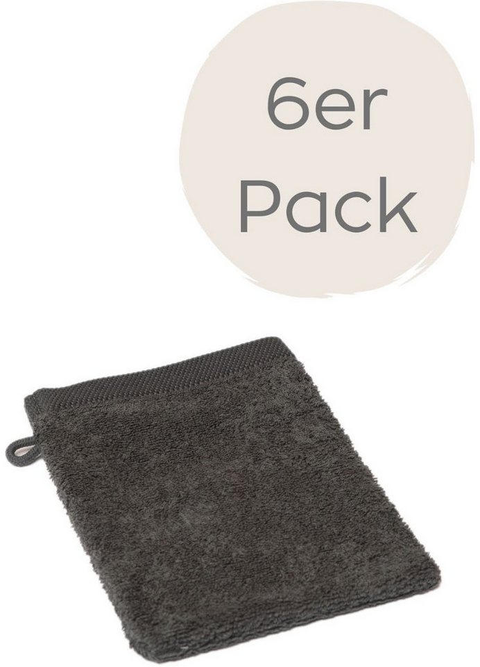 Wewo fashion Waschhandschuh 9517W, (Packung, 6-St), saugstark von Wewo fashion