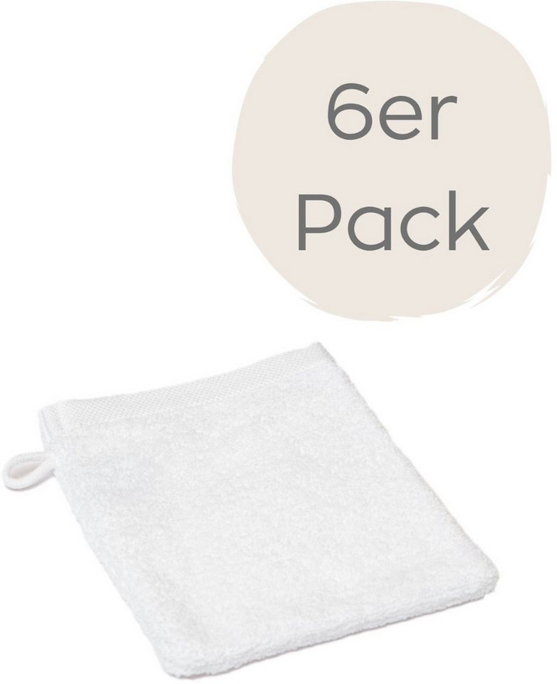 Wewo fashion Waschhandschuh 9517W, (Packung, 6-St), saugstark von Wewo fashion