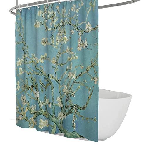 Badezimmer Stall Duschvorhang Set mit Haken, Mandelblüte von Van Gogh, Home Art Gemälde Bilder für Badezimmer Dekor 150Wx200Lcm Duschvorhang von Wewoo Home