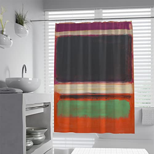Wewoo Home Duschvorhänge Wasserdicht Mark Rothko, No.13 Berühmtes Gemälde Duschvorhang Print Liner Badvorhang mit 12 Vorhanghaken 200Wx200Lcm Duschvorhang von Wewoo Home