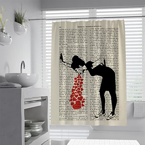 Wewoo Home Banksy Graffiti Art Fabric Duschvorhang Dictionary Art Badvorhang für dekoratives Badezimmerzubehör Badewannenvorhang 180Wx200Lcm Duschvorhang von Wewoo Home