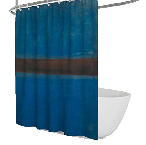 Wewoo Home Blaues und braunes Duschvorhang-Set Retro-Duschvorhang für Badezimmerdekor Mark Rothko wasserdichter waschbarer Stoff-Duschbadewannenvorhang W120xL180cm von Wewoo Home