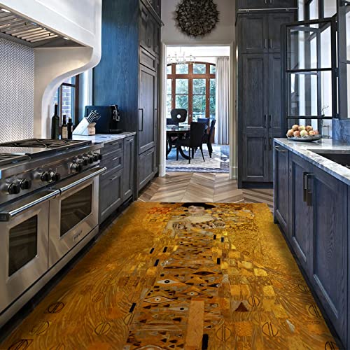 Wewoo Home Gold-Teppich Porträt von Adele Bloch-Bauer von Gustav Klimt Kunst Gemälde Mikrofaser rutschfeste Bodenmatte Teppich für Schlafzimmer Dekor 80x150cm von Wewoo Home