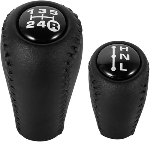 Wexxaii Schalthebel Für Toyota für land für cruiser Schaltknauf 5 für geschwindigkeit Manuelle Übertragung Leder(Black Set) von Wexxaii