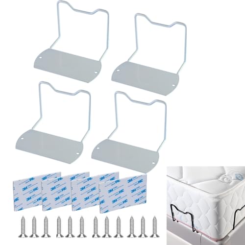 WexyHonMi 4 Stück 10,2 cm Matratzen-Gleitstopper, Matratzenhalterstange, rutschfeste Metallhalterung, um ein Verrutschen zu verhindern, für weiches Bett und Sofa von WexyHonMi