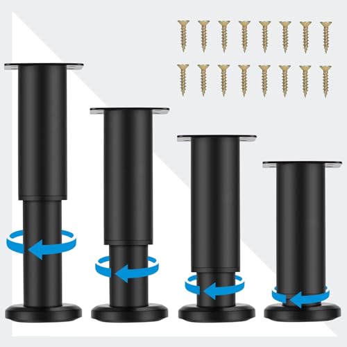 WexyHonMi Verstellbare Metall-Möbelbeine, 18 - 30 cm, Schranktischbeine mit Schrauben, Ersatzhalterung für Bett/Schreibtisch/Sofa, 4 Stück WexyHonMi Verstellbare Metall-Möbelbeine, 18 - 30 cm, Schranktischbeine mit Schrauben, Ersatzhalterung für Bett/Schreibtisch/Sofa, 4 Stück von WexyHonMi