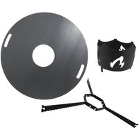 Komplettset Feuerplatte 100cm 6mm + Abstandshalter Wok Aufsatz Plancha #203 von WeyckBBQManufaktur