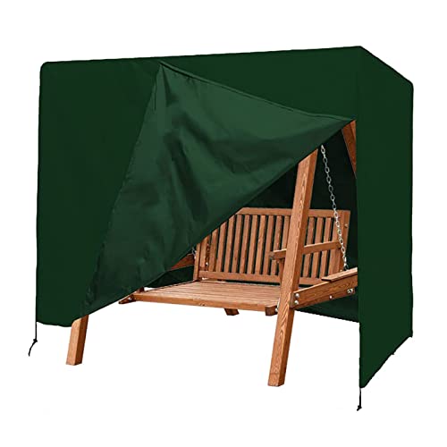 2-Sitzer-Gartenschaukel-Abdeckung Outdoor-Schutzhülle Hollywoodschaukel wasserdichte Winddichte Terrassenmöbelabdeckung aus 210D Oxford-Gewebe,Grün,220x125x170cm von Weyot