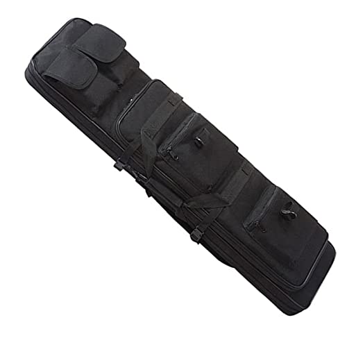 Doppel Waffentasche Gewehrtasche Langwaffentasche Double Rifle Bag Mit Weich Gepolstertem Schutz mit Justierbarem Schultergurt für Langwaffen Luftgewehr Gewehr Jagd,Schwarz,120cm von Weyot