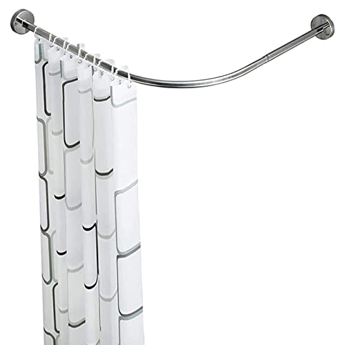 Duschvorhangstange ausziehbar ohne Bohren L-förmige duschstange verstellbare Eckwandmontage-Duschvorhangstange für Badewannengarderoben,70 to 95x120 to 165cm von Weyot