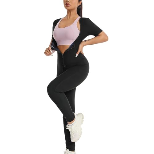 Weyot Schwitzanzug Zum Abnehmen, 3-in-1-Schwitzweste Taillentrainer Für Frauen, Damen-Schweißoverall Schlankmachender Shapewear Fettverbrennung Bauchkontrolle Schwitz-Overall von Weyot