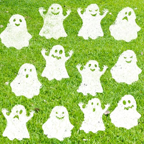 Weysat Große Geister-Schablonen für Hof, Halloween-Schablonen zum Basteln, wiederverwendbar zum Malen von Rasen, Holz, Papier, Stoff, Glas, Wand, Halloween-Projekten, 8 Stück von Weysat