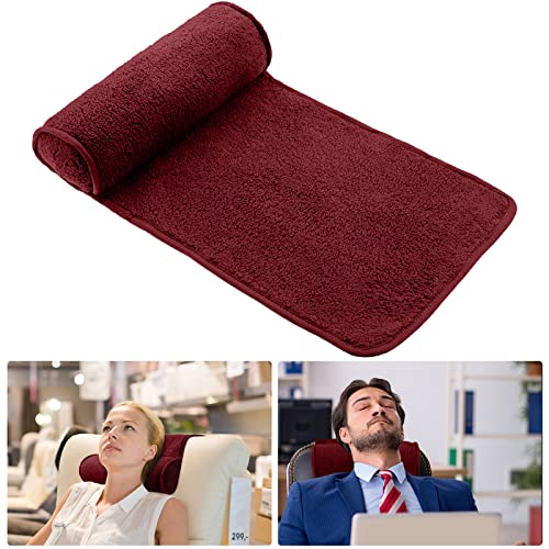 Weysat Nackenkissen für Liegestuhl, Kopfkissen, verstellbar, Plüschkissen, Nackenrolle, rutschfestes Fleece, Couch, Nackenkopf, Stützkissen für Reisen, Zuhause, Liegestuhl, Sofa, Sessel (Burgunderrot) von Weysat