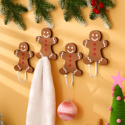 Weysat Wandhaken, Wandmontage, Schlüsselhalter, Badezimmer-Dekoration, rustikaler dekorativer Haken für Wohnzimmer, Badezimmer, Lebkuchen, 4 Stück Weysat Wandhaken, Wandmontage, Schlüsselhalter, Badezimmer-Dekoration, rustikaler dekorativer Haken für Wohnzimmer, Badezimmer, Lebkuchen, 4 Stück von Weysat