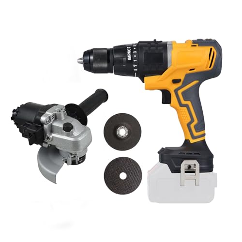 Weytoll Akku-Bohrschrauber, mit Winkelschleifer Modules, für Makita 20V, 2 in 1 Akkuschrauber und Winkelschleifer Set, Elektrowerkzeuge Modular design, (ohne Akku, ohne Ladegerät), 19 Drehmomentstufen von Weytoll