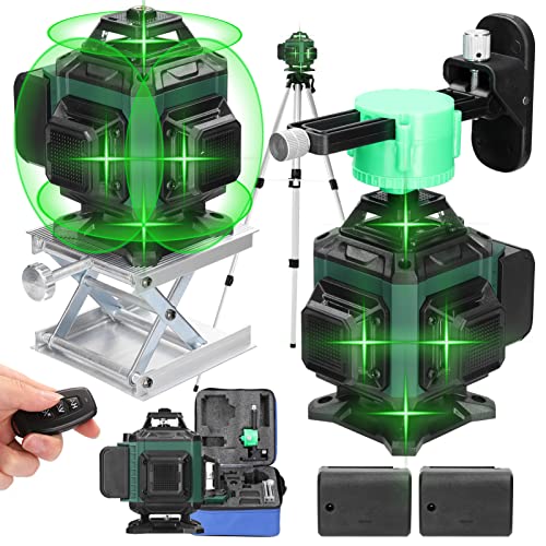 Weytoll Kreuzlinienlaser 4x360°, mit 2x2000mAh wiederaufladbare Batterien, Kreuzlinienlaser Grün IP54 Linienlaser Vertikale und Horizontale Liniezur Verbesserung des Lebensraums von Weytoll