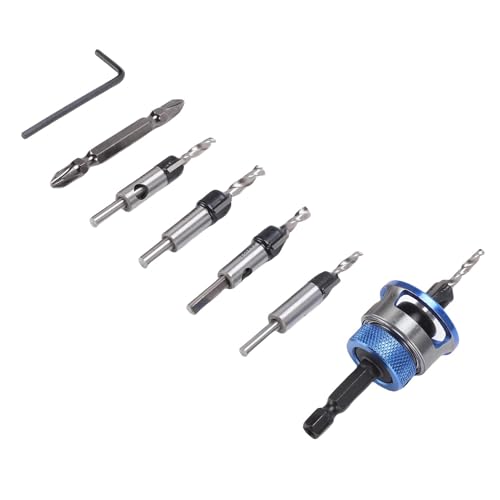 Weytoll M2-Bohrer-Set mit einstellbarer Tiefe, Schnellspanner-Sechskantschaft-Senkbohrer-Set für Holzbearbeitungsprojekte Weytoll M2-Bohrer-Set mit einstellbarer Tiefe, Schnellspanner-Sechskantschaft-Senkbohrer-Set für Holzbearbeitungsprojekte von Weytoll