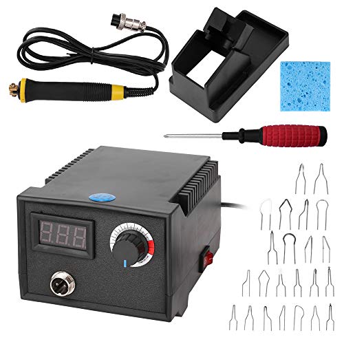 Weytoll Pyrography Machine, Brandmalerei Lötkolben Set Lötstation Brennkolben Brandmalstation für Holz Leder Kürbis mit 23 Brandmalerei-Drahtspitzen von Weytoll