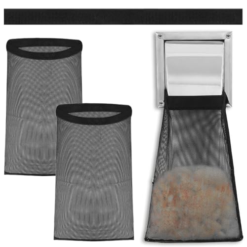 3 Stück Flusenbeutel für Trocknerentlüftung, Großes Fassungsvermögen Netz Staubsammler für Trocknerflusen mit Wiederverwendbarem Klebestreifen, 39x25cm, Für Innen Außen von Wezalget
