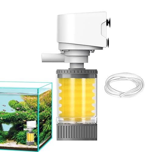 Wezalget Aquariumfilter,Wasserzirkulation Reinigungsgerät | Leistungsstarker Belüfterfilter Für Süßwasser Aquarium Salzwasser Teich von Wezalget