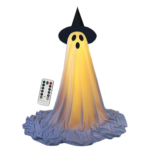 Wezalget Beleuchteter Geist Für Den Außenbereich | Gruseliger Beleuchteter Geist Für Die Außendekoration Mit Fernbedienung | Schaurige Dekoration Für Festtage Garten Vorgarten Feiern von Wezalget