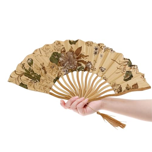 Wezalget Faltbarer Handfächer, Zierfächer Zum Aufklappen, Tragbare Bühnenaccessoires Für Reisen Musikfestivals Karneval Tanzvorführungen von Wezalget