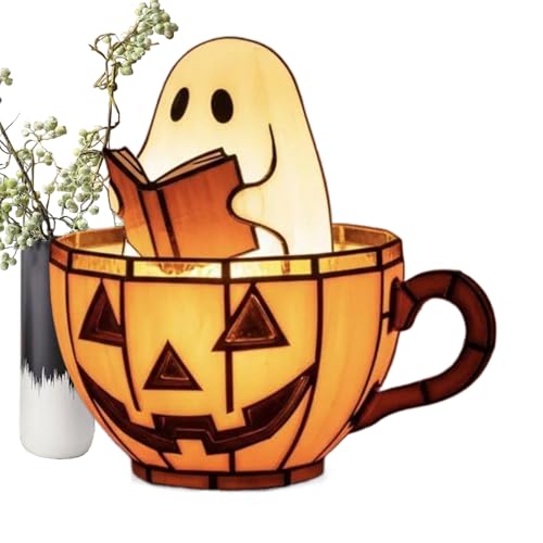 Wezalget Halloween Geisterlampe,Süße Leselampe Mit LED - Tischdekoration Deko Für Innenbereich Und Außenbereich Wohnzimmer Schlafzimmer Nachttisch Partys von Wezalget