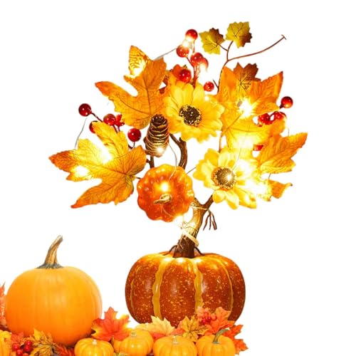 Wezalget Herbst LED Kürbis Deko - Batteriebetriebene Thanksgiving Herbst Tischdekoration,Erntedankfest Beleuchtete Kürbisdekoration | für Zuhause Büro Hochzeit Einweihungsfeier von Wezalget