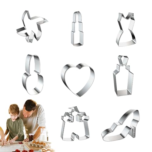 Wezalget Hochzeits Ausstechform,Set Plätzchenformen | Edelstahl 16-teilig Zubehör Zum Verzieren Für Geburtstag Abschlussfeier Brautparty Fondant Hochzeit von Wezalget