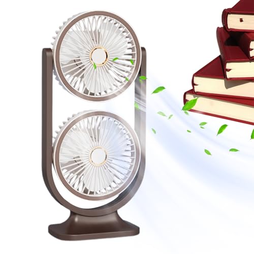 Wezalget Leiser Schreibtischventilator | persönliches Kühlungszubehör, USB-Aufladung, tragbarer persönlicher Doppelkopf-Fächer für Zuhause, Büro, Reisen, Schlafzimmer, Wohnzimmer, Auto Wezalget Leiser Schreibtischventilator | persönliches Kühlungszubehör, USB-Aufladung, tragbarer persönlicher Doppelkopf-Fächer für Zuhause, Büro, Reisen, Schlafzimmer, Wohnzimmer, Auto von Wezalget