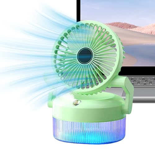 Wezalget Nebelventilator - USB Wiederaufladbar Leise Kühlung | Leiser Klappbarer Kühlventilator Mit Licht Für Camping Garten Gym Reisen Zelt Outdoor Wezalget Nebelventilator - USB Wiederaufladbar Leise Kühlung | Leiser Klappbarer Kühlventilator Mit Licht Für Camping Garten Gym Reisen Zelt Outdoor von Wezalget