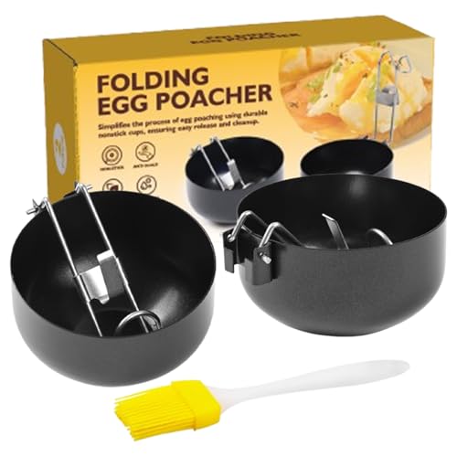 Wezalget Poachierpfanne - Antihaft Eierkocher | Anti-Verbrennungs Runder Mit Abnehmbarem Klappbarem Griff Bürste Silikon Deckel Set Für Küche Sandwiches Pfannkuchen Wezalget Poachierpfanne - Antihaft Eierkocher | Anti-Verbrennungs Runder Mit Abnehmbarem Klappbarem Griff Bürste Silikon Deckel Set Für Küche Sandwiches Pfannkuchen von Wezalget